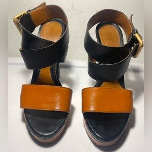 FENDI shoes / FENDI platform heels / colors black / brown sz 38 as is
